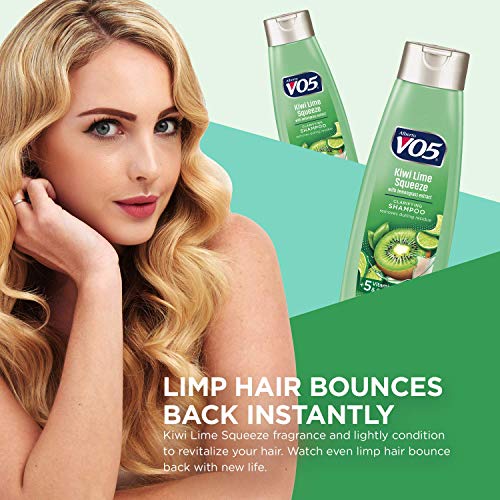 VO5 Herbal Escapes Clarifying Shampoo - 12.5 Fl Oz - Kiwi Lime Squeeze - Help Nourish, Moisturize and Hydrate Hair Leaving It Looking and Feeling Thicker, Fuller and Simply Beautiful